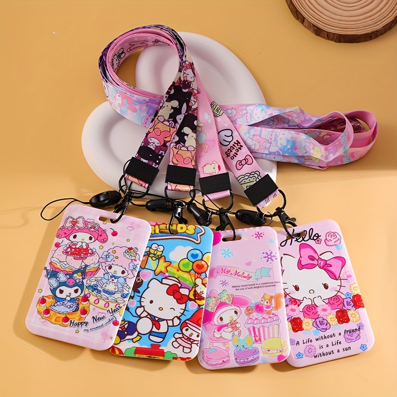 Hello Kitty Melody Kuromi Id Badge Holder Keychain - Temu Germany