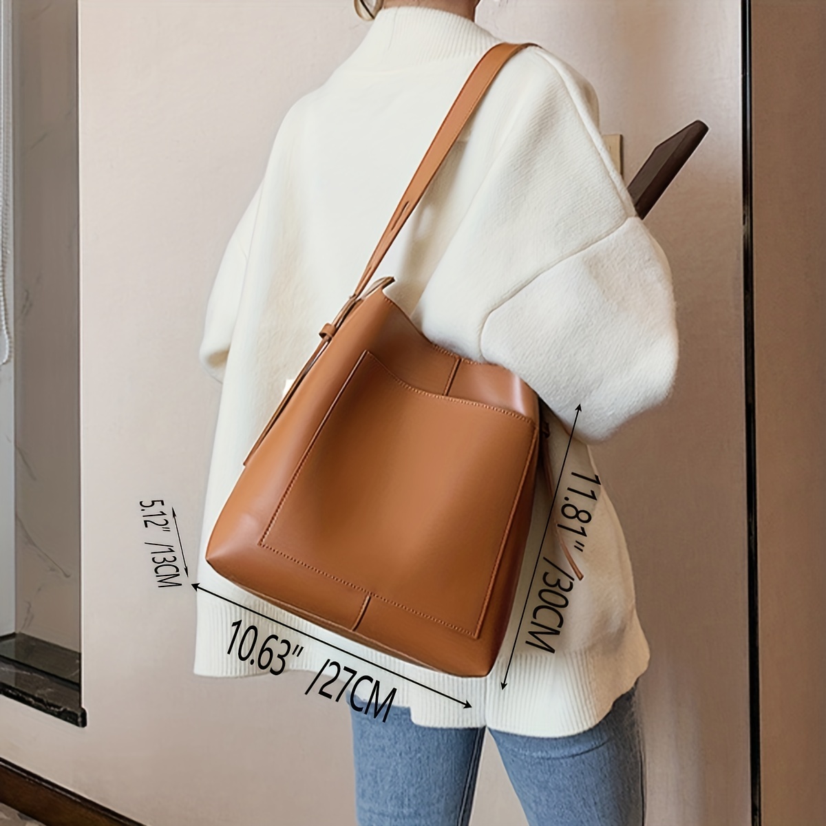 Korean leather shop tote bag