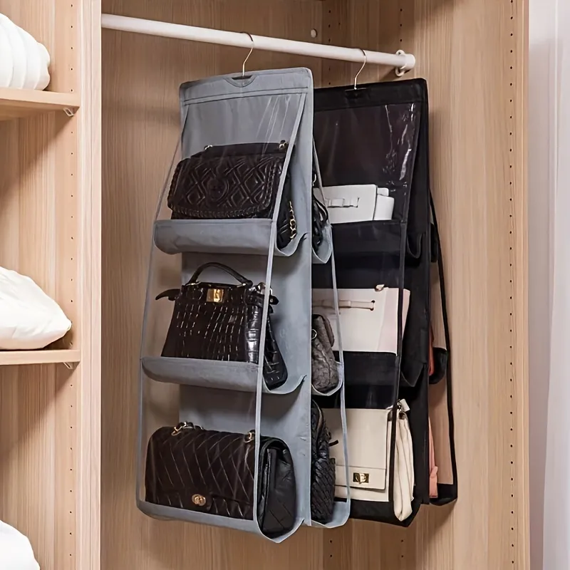 Hanging Handbag Organizer, 6 Pocket Purse Storage Hanger Luggage Organizer  Bags, Foldable And Universal Fit Oxford Cloth Closet Organizer - Temu