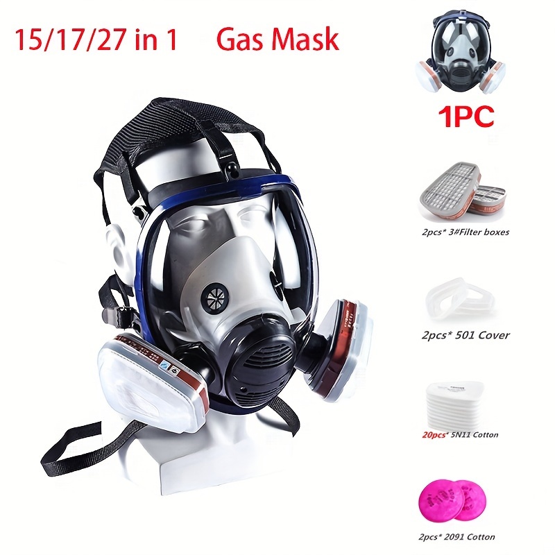 Máscara respiratoria completa de vapores orgánicos, máscara de gas, pintura  en aerosol, formaldehído químico, protección respiratoria a prueba de
