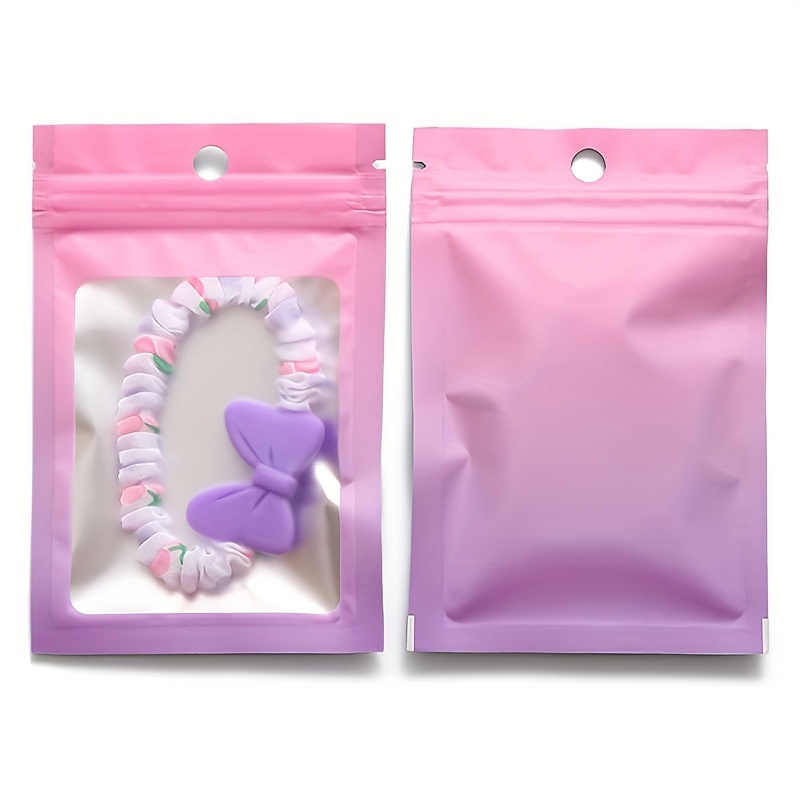 joycraft 100Pcs Mylar Bags, Resealable Smell Proof Bags, Matte Pink Zip  Lock Bags Cute Small Plastic Bags, Sample Bags for Jewelry, Eyelashes,  Small