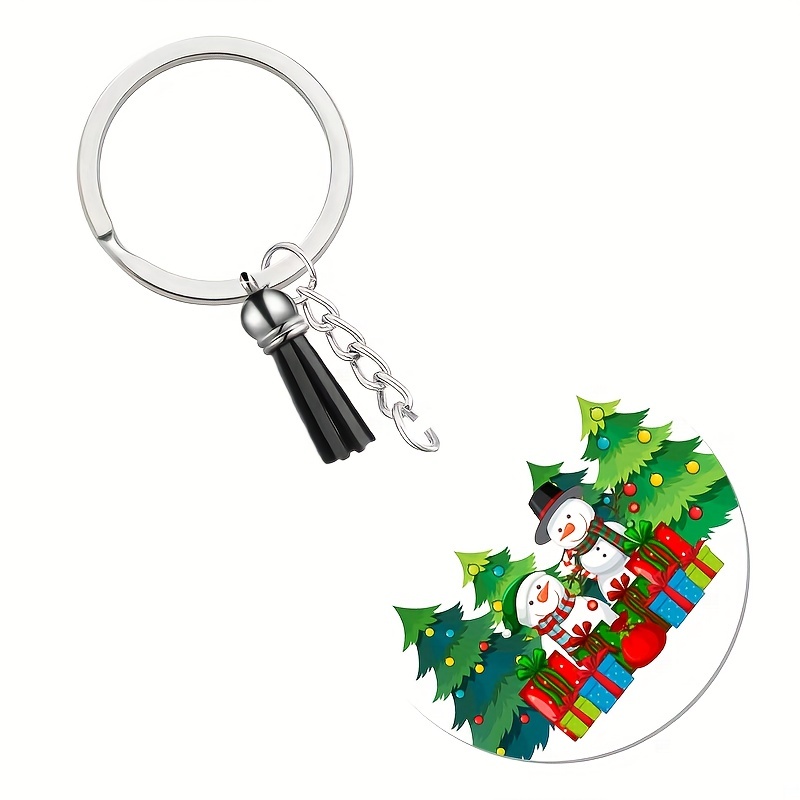 Acrylic Keychain Blank With Key Rings Tassels Key Chain For - Temu