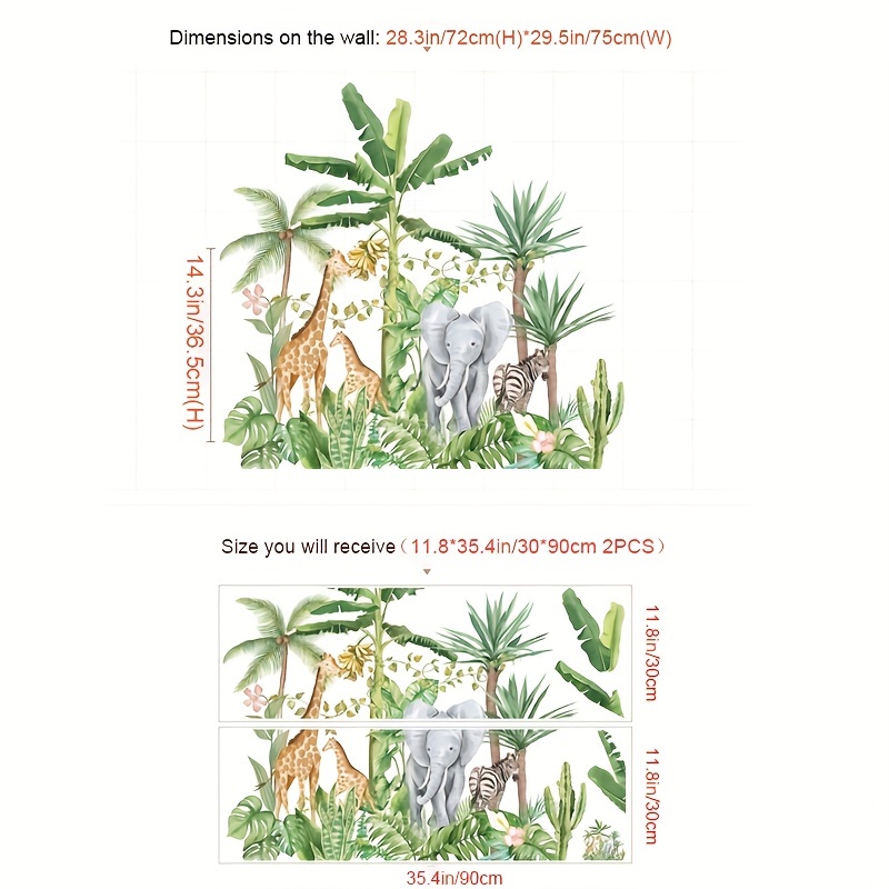 2 Feuilles Feuilles De Plantes Stickers Muraux 11.8 '' * - Temu Belgium