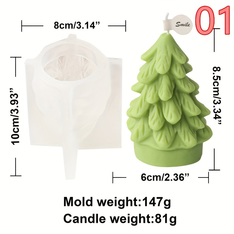 Christmas Tree candle mold Pine cone small and large Pillar Taper