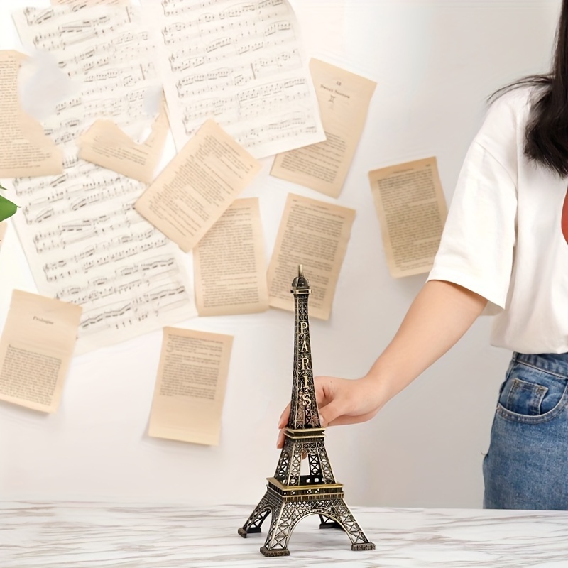 1pc Metal Simulation Eiffel Tower, Leaning Tower Of Pisa, Oriental Pearl Tower Model Decoration, Home Decoration, Holiday Gifts