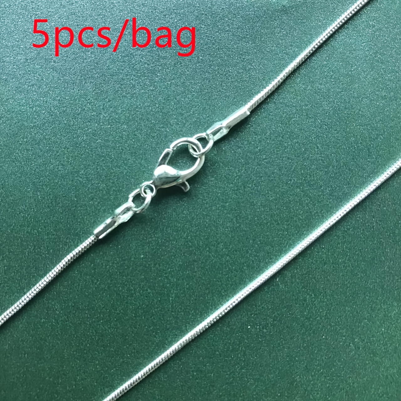 24pcs 18 Inch 925 Silver Plated 1.2mm DIY Snake Chain Charms Link Necklace  with Lobster Clasps for Jewelry Making