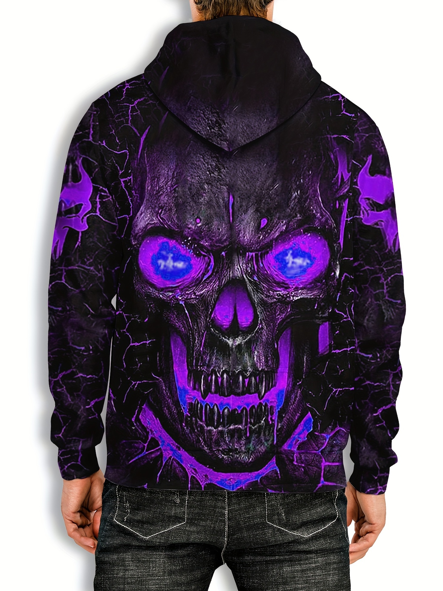 Halloween Series Hoodies Men Intimidating Skull Print Hoodie - Temu