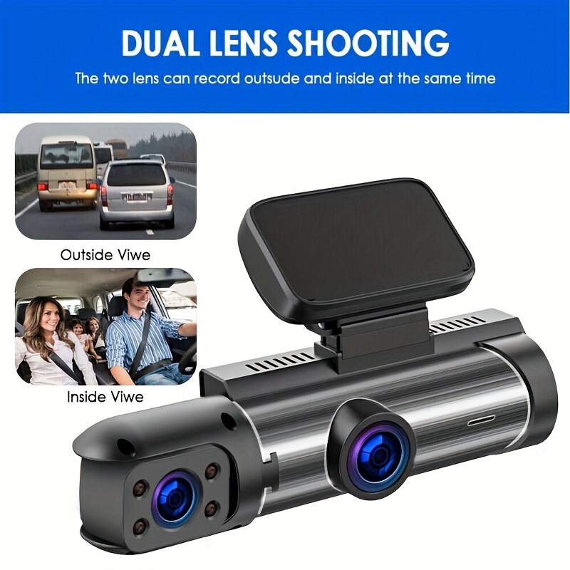 Dash Camera Front And Inside,3.16inchdash Cam 1080P, G Sensor HD Night  Vision Loop Recording Wide Angle Car DVR (blue Photodiode Position Is  Random)