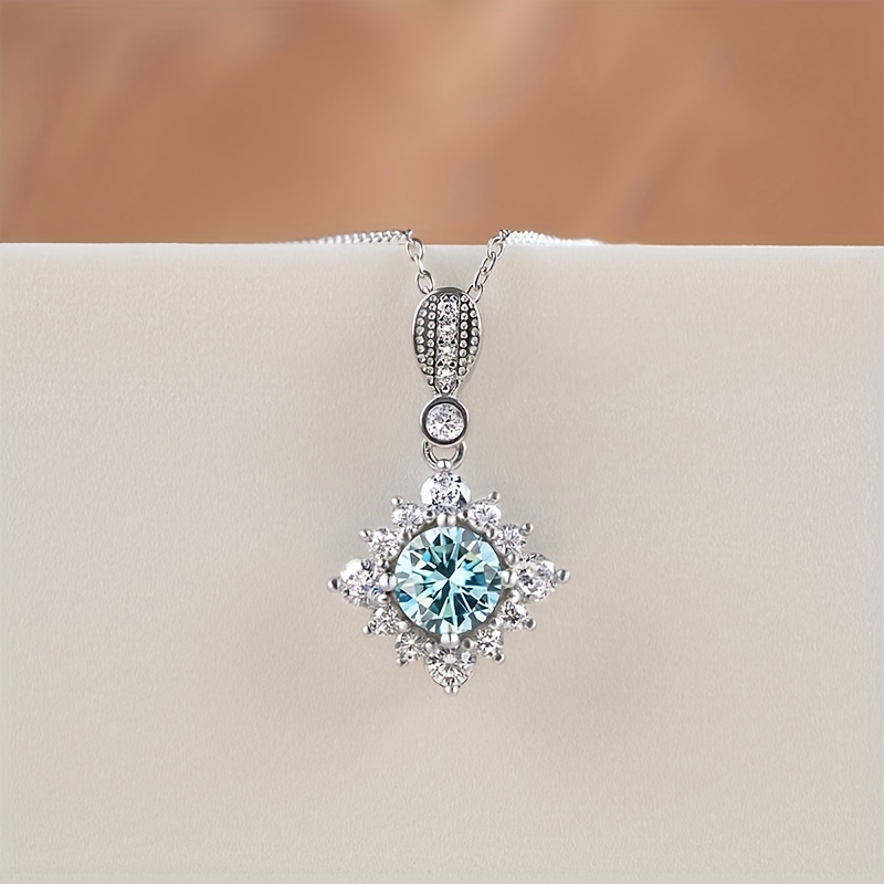 2pcs 1ct moissanite necklace 1ct moissanite ring 925 sterling silver high quality jewelry set engagement wedding accessories with certificate and gift box details 8