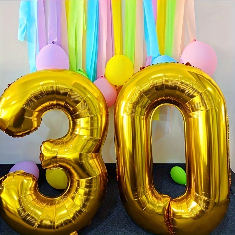 40 Inch Number 30 Balloon Blue Jumbo Giant Big Large Number 30 Foil Mylar  Blue Balloons 30th Birthday Party Anniversary Decorations Supplies for Boys