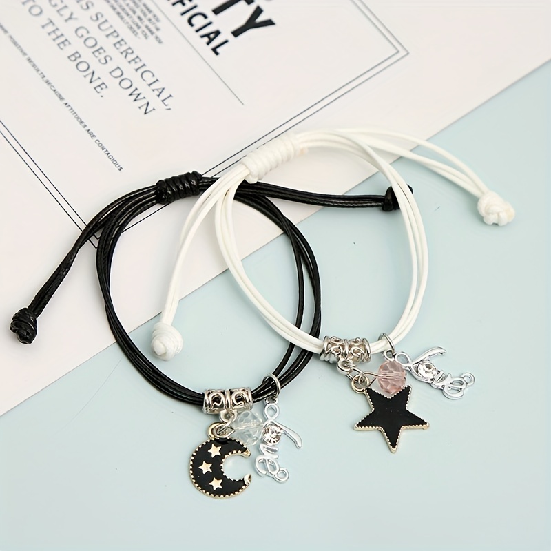 Simple Cute Star Moon Pendant Chain Bracelet Trendy Exquisite Connected  Finger Bracelets For Women Hand Accessories Girls Gifts - Bracelets -  AliExpress