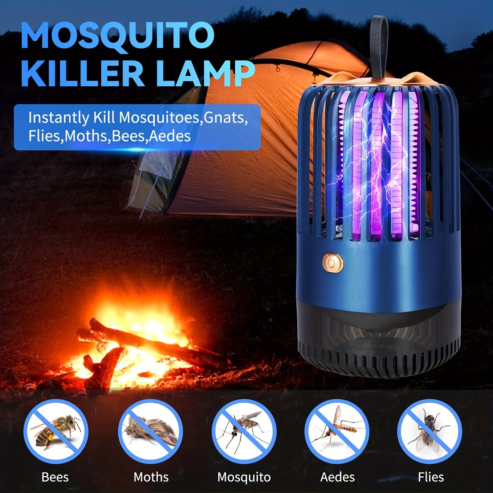 Mosalogic Flying Insect Trap Plug-in Mosquito Killer Indoor Gnat Moth  Catcher Fly Tapper with Night Light UV Attractant Catcher for Home Office