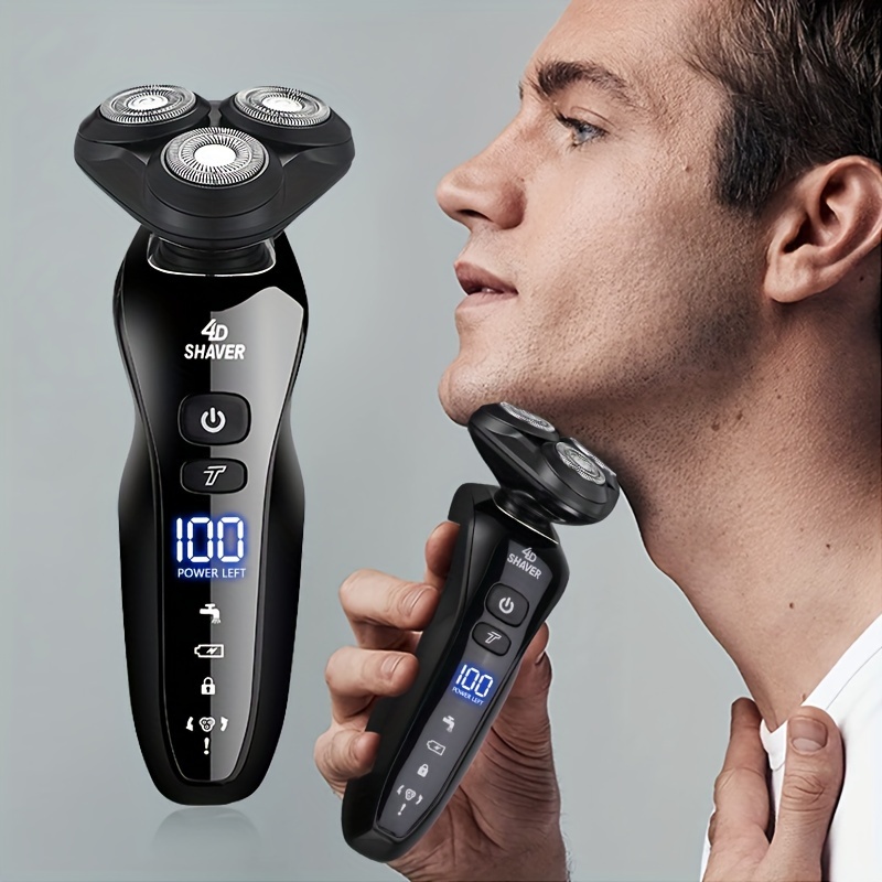 Afeitadora de cabeza para hombres calvos, maquinillas de afeitar eléctricas  húmedas y secas impermeables 6D rotativas para cabeza y cara, afeitadoras