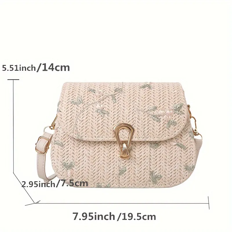 Mini Straw Handbag, Braided Strap Crossbody Bag, Knot Handle Flap Purse For  Women (7.91*5.54*2.37) Inch - Temu Philippines