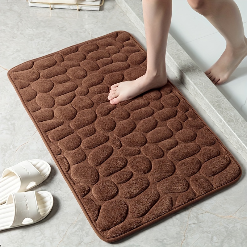 Memory Foam Bath Mat Embossed Pebble Comfortable Floor Rug - Temu