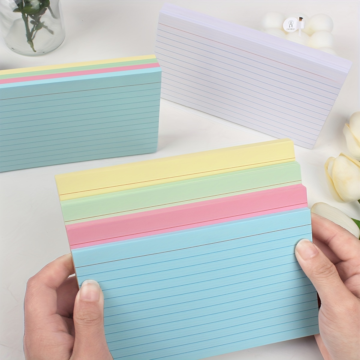 Colored Index Cards Dividers 3x5 Inches Tabbed Cards Ruled Note