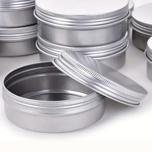 Aluminum Jars Cosmetic Sample Containers Round Cans With Screw Lid For Diy  Crafts, Cosmetics, Salve, Candle, Travel Storage - Temu