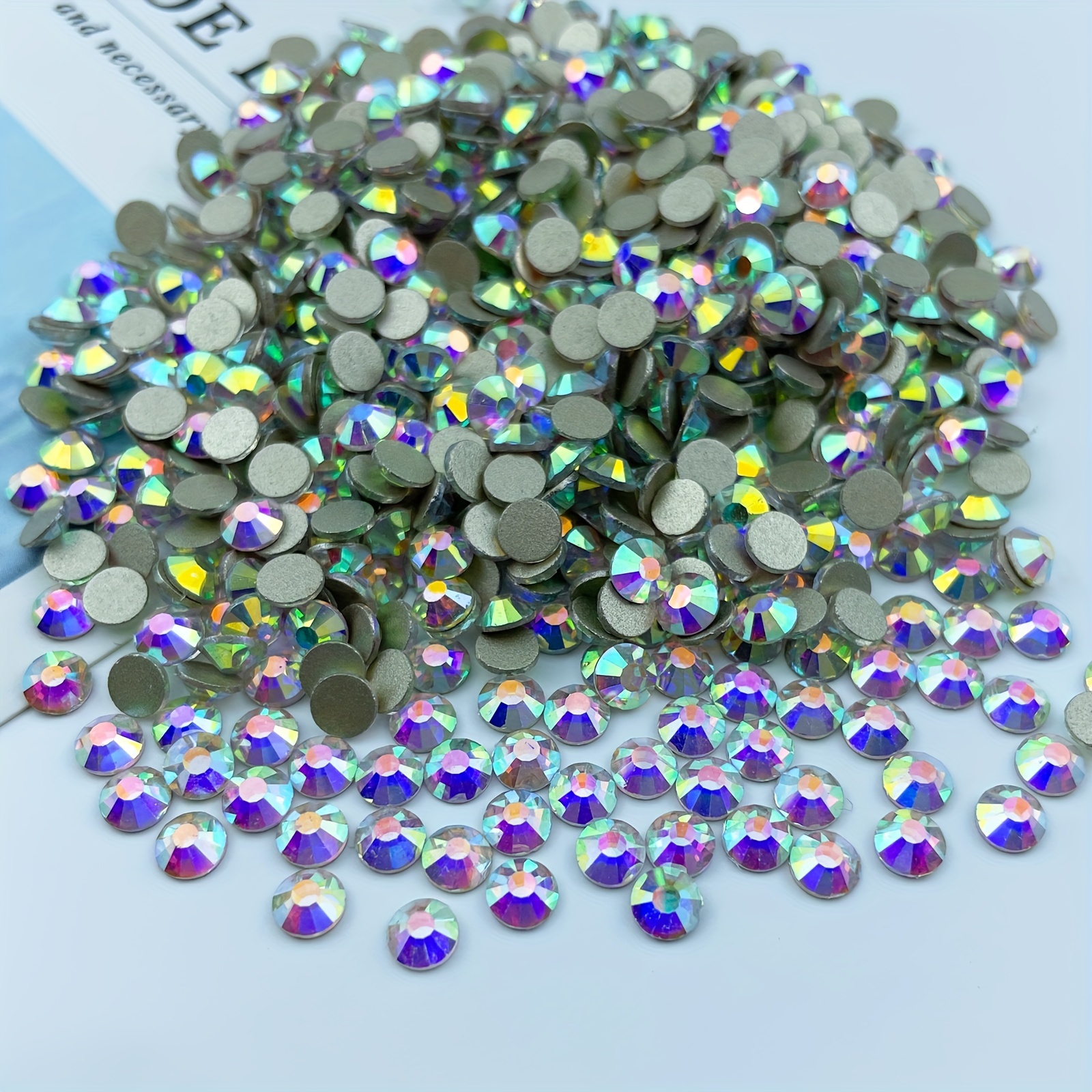 5000 piezas de diamantes ultra pequeños de 1.7 mm, diamantes de imitación  pequeños de cristal para manualidades, cristales iridiscentes, brillo AB de