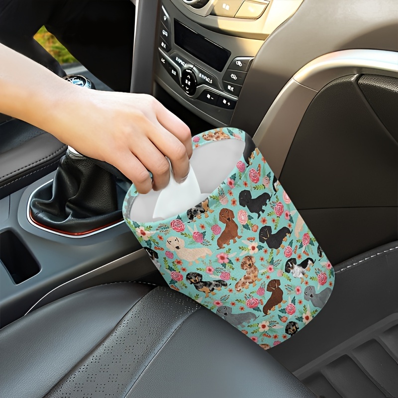 Floral Car Trash Bag, Car Accessories, Car Organization, Car