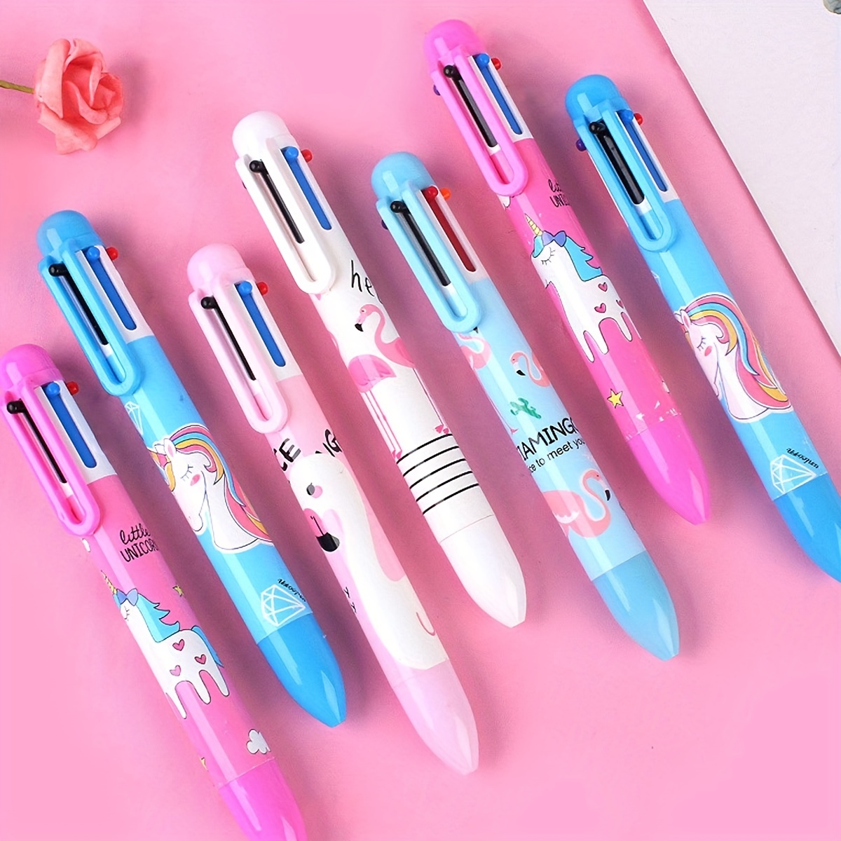 Cute multi-color ballpoint pen with 6 refills 
