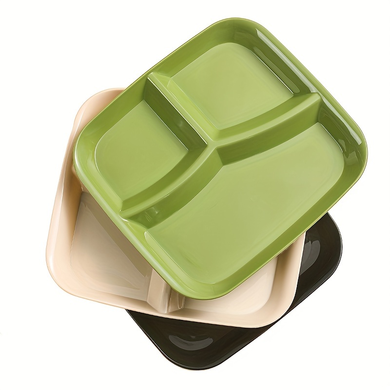 3 Pcs, Assiette À Dîner En Plastique À 3 Compartiments Parfaite Pour Le  Régime De Perte De Poids, Une Alimentation Saine Et Réutilisable Pour Le  Déjeuner En 3 Sessions - Temu France