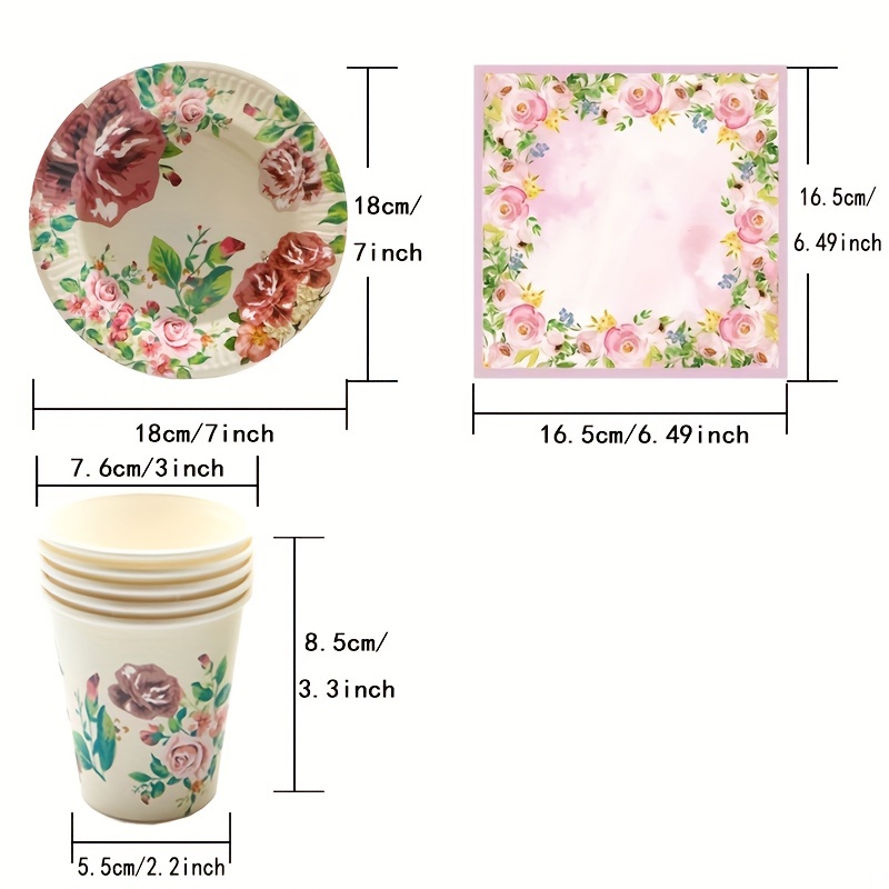 Elegant Pink Floral Paper Plates