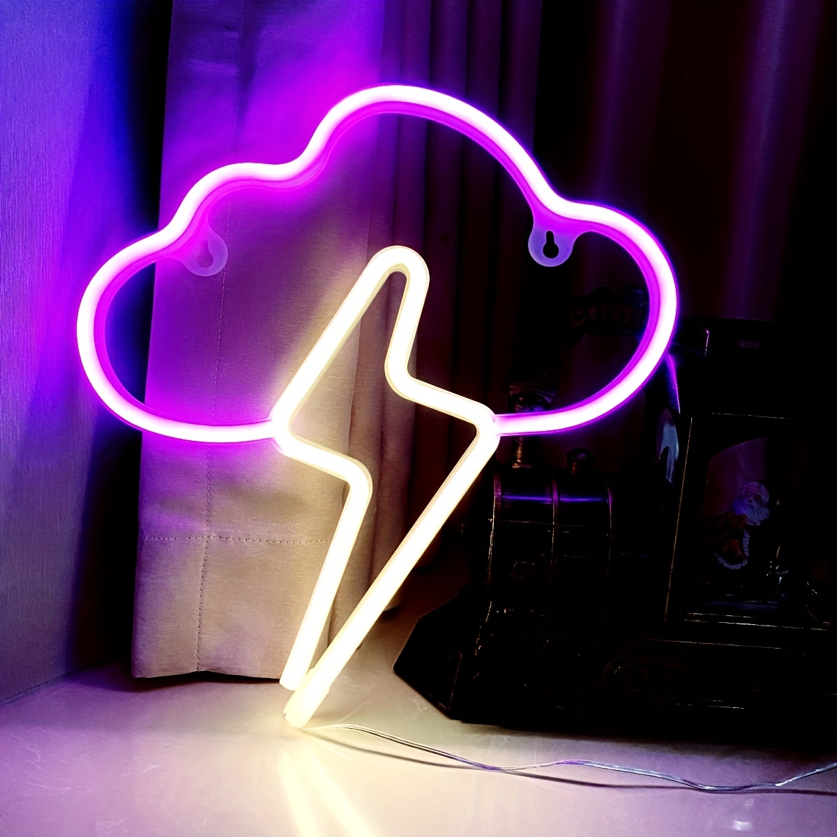 Bright Thunderstorm Neon Sign Led Cloud Neon Sign Bedroom - Temu