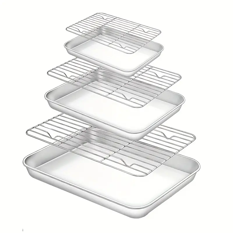 Small Toaster Oven Tray with Cooling Rack,Stainless Steel Small