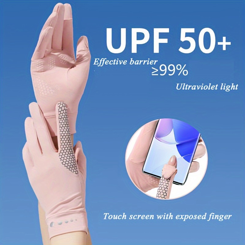 Guantes de protección solar sin dedos para mujer, guantes de