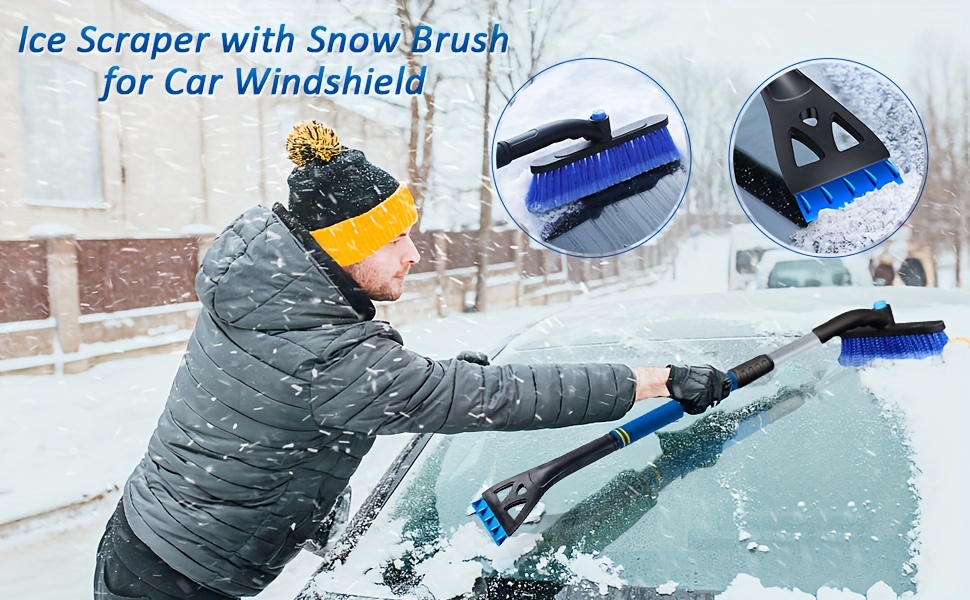 Ausziehbare Schneebürste & Eiskratzer für Auto oder LKW, Schaumstoff und  weicher Borstenkopf, Suv-Fenster & Windschutzscheibenwerkzeug
