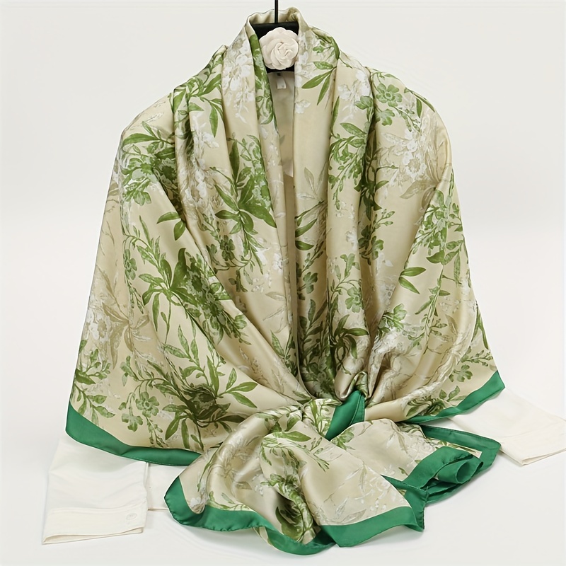 1pc Women's Large Size Thin & Semi-transparent Imitated Silk Scarf For  Autumn, Suitable For Daily Use