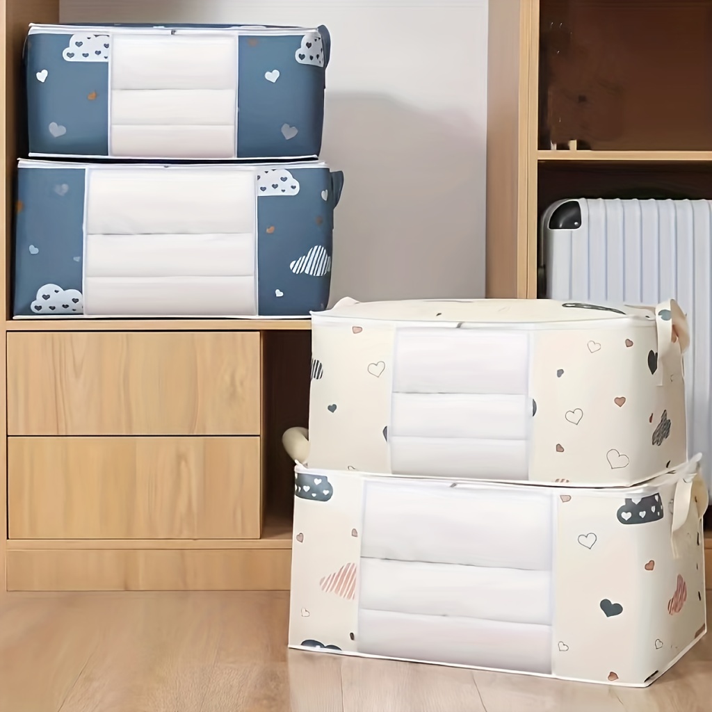 1/4X Foldable Home Closet Storage Bag Clothes Quilt Blanket Zipper  Organizer Box