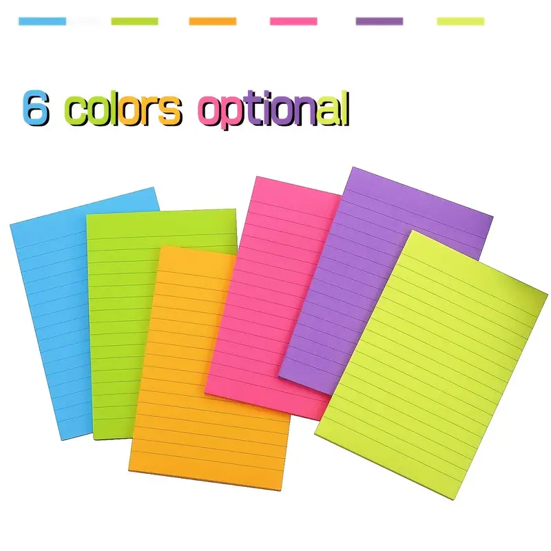 Pads /pad Large Sticky Notes 4x6 Lined Sticky Notes Colorful
