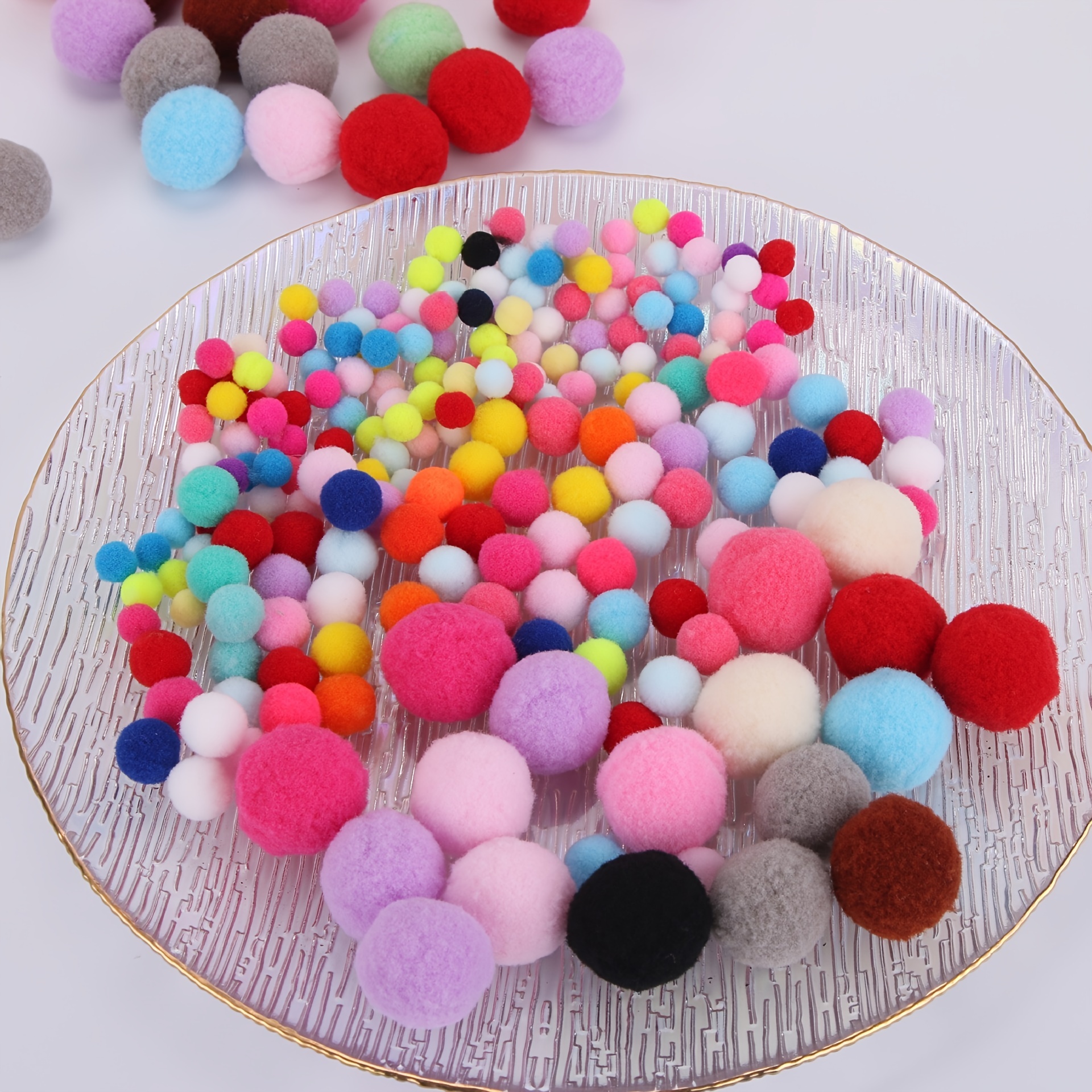 Mix Colors Mini Fluffy Soft Pom Poms Pompoms Ball Handmade - Temu