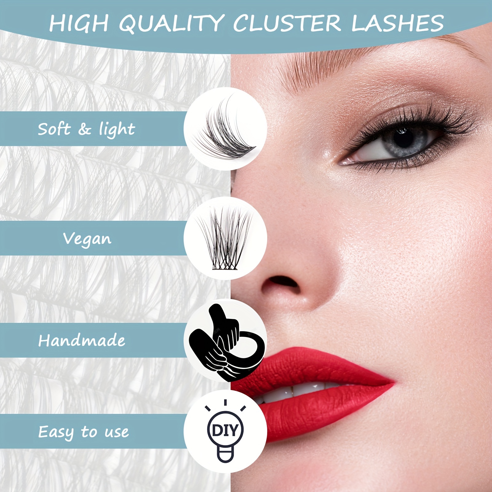 72 Lash Clusters Mega Volume C D Curl DIY Extensions