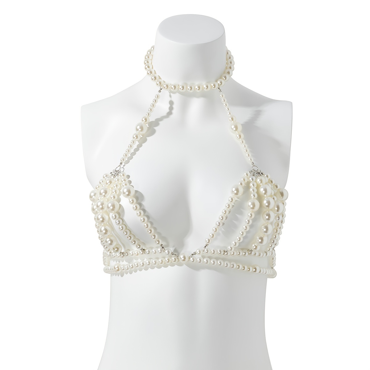 Fashion Exaggeration Big Pearl Bra Jewelery Hand Beaded Beads Luxury  Imitation Pearl Shoulder Chain Jewelry - AliExpress