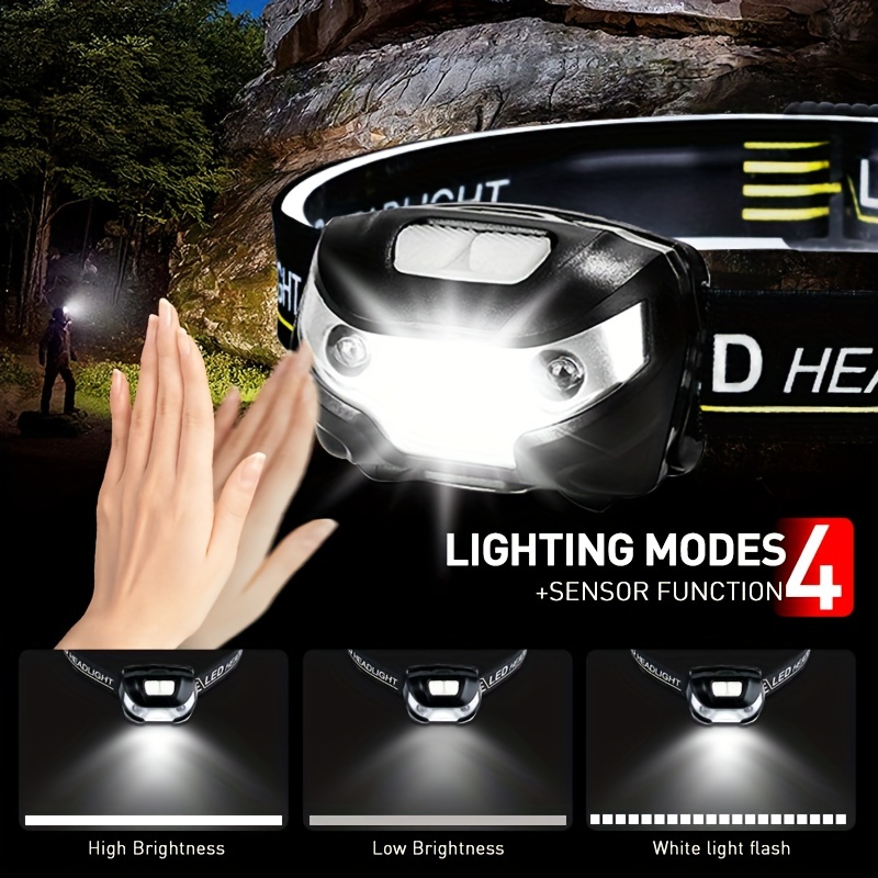 Vont Faro frontal LED recargable, IPX5 impermeable, con luz roja, 7 modos,  lámpara de cabeza, para correr, acampar, senderismo, pesca, trotar, faros