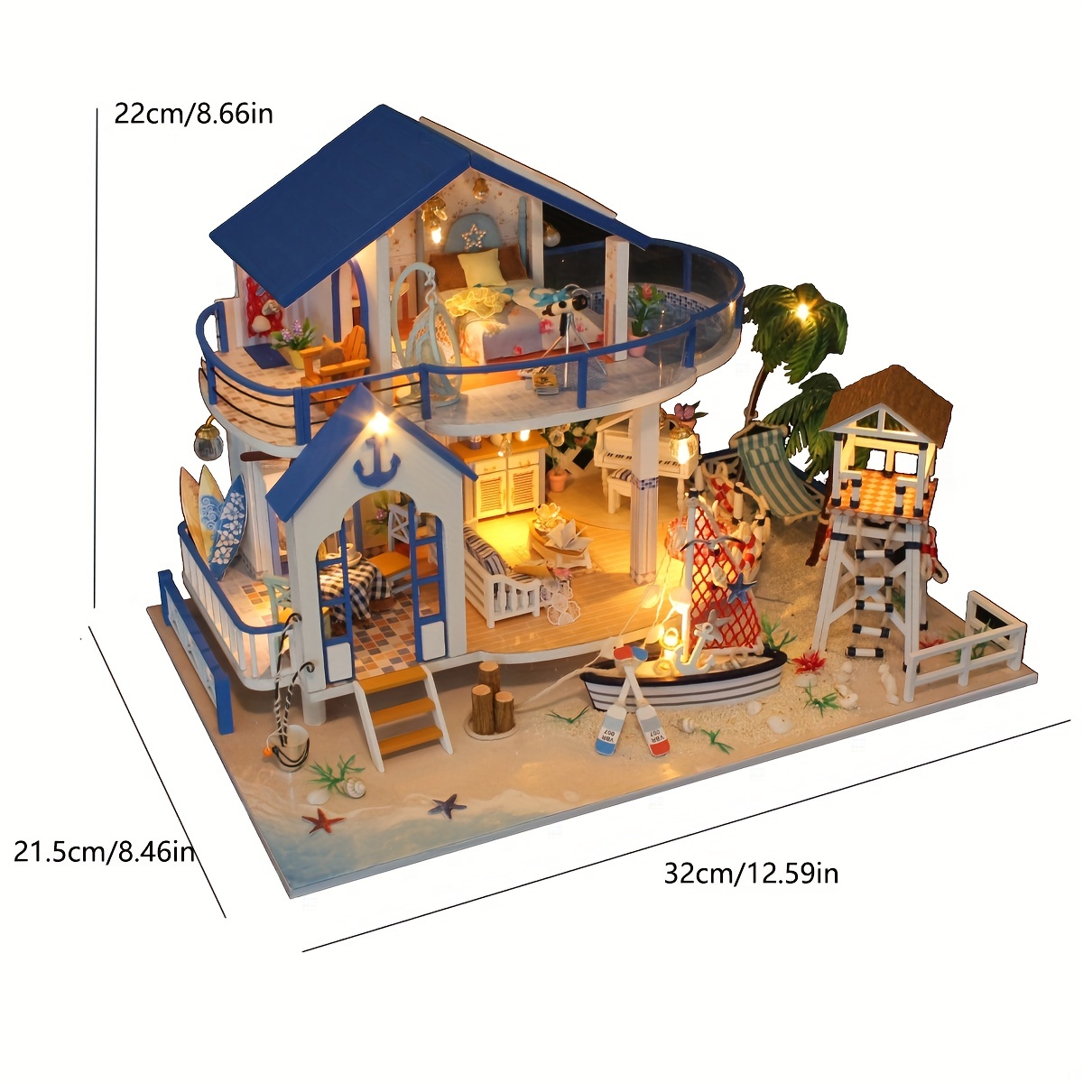 Diy House Villa Assembled Model Miniature Toy Dollhouse Kit, With Music  Box, Home Decoration, With Wooden Furniture Lights Gift House Adult Toys -  Temu Slovenia