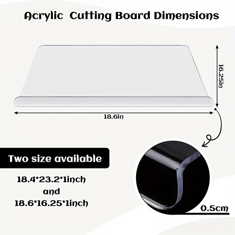 1pc cutting board chopping board anti slip acrylic transparent cutting board for kitchen home restaurant cutting board for countertop protector fruit cutting board kitchen utensils apartment essentials dorm essentials kitchen accessories details 3