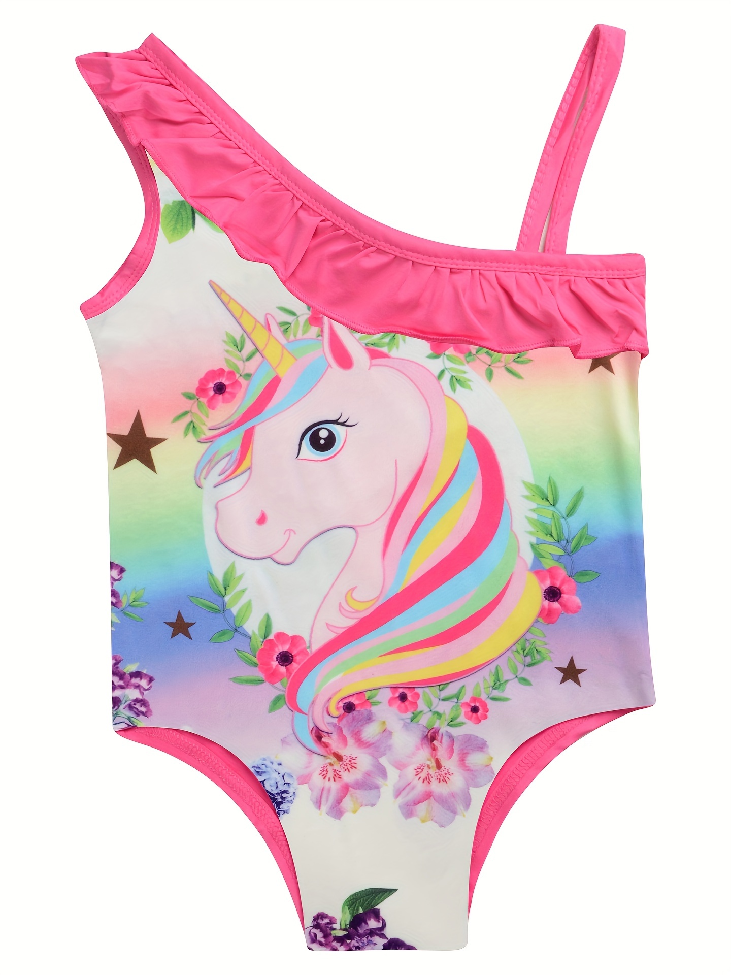 Unicornios lindo traje de baño para mujer 1 pieza traje de baño atlético  tankini Backless traje de baño chica rosa