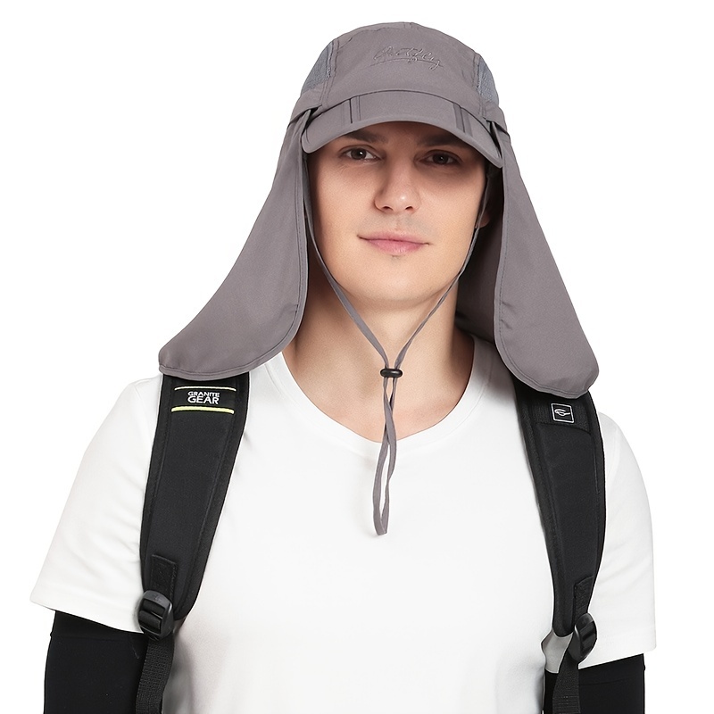 Upf 50+ Sun Protection Fishing Hat Wide Brim Neck Flap Men - Temu United  Arab Emirates