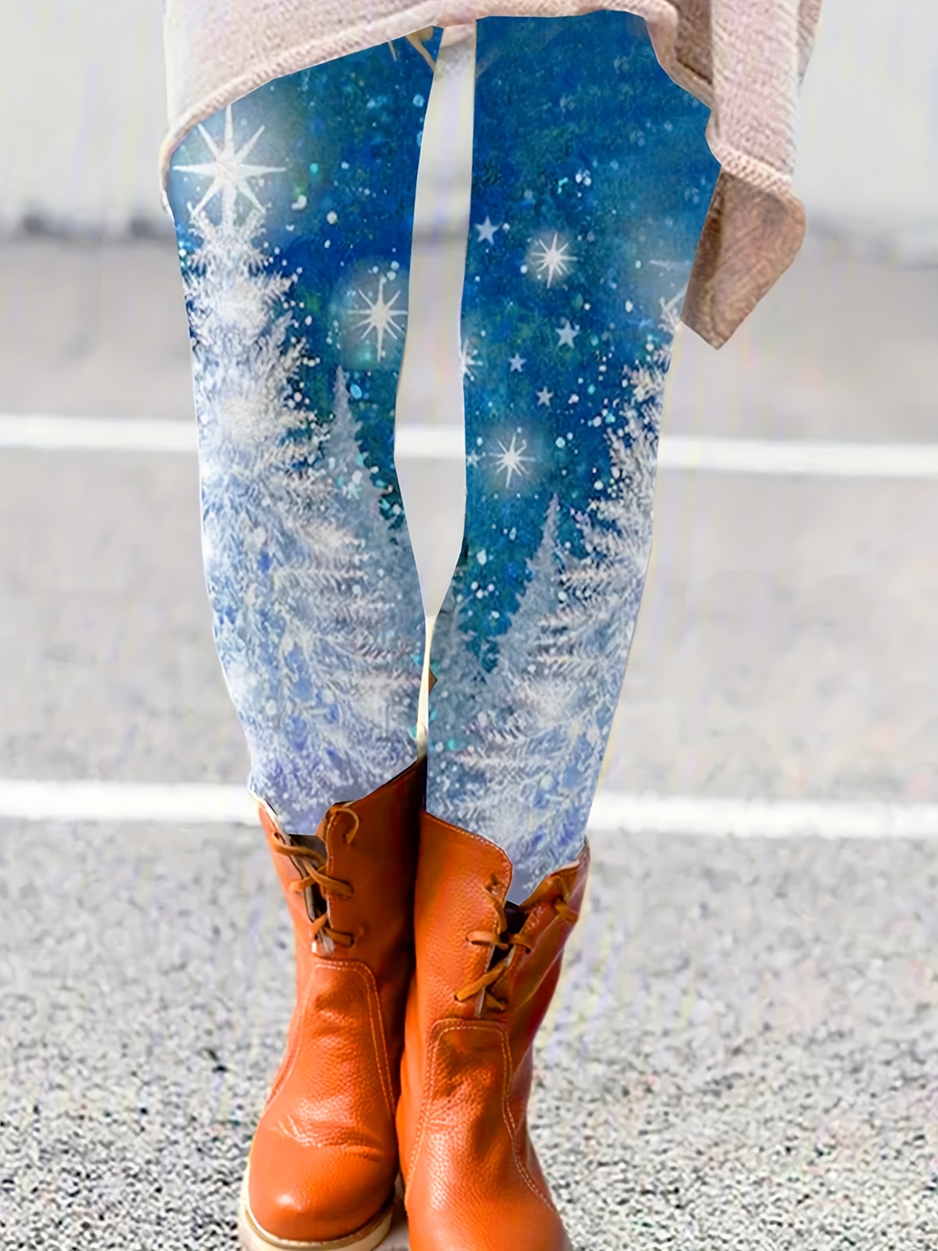 Buttery Smooth Mocha Cappuccino Plus Size Christmas Leggings