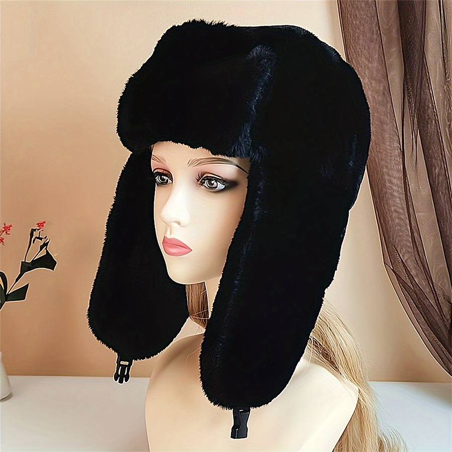 Fleece lined Winter Trapper Hat Ear Protection Windproof - Temu
