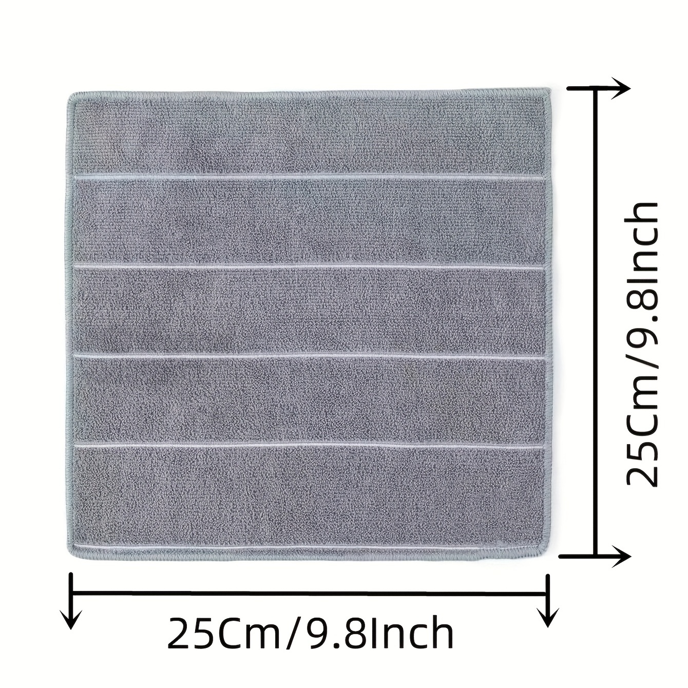 Microfiber Kitchen Towels - Super Absorbent Soft and Solid Color Dish Towels 8 Pack (Stripe Designed Grey and White Colors) 26 x 18 inch