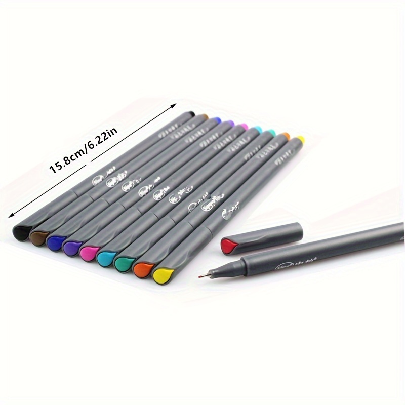 10 Color Fine Colored Line Pencil Stroke Pen 0.38mm Fiber Pen