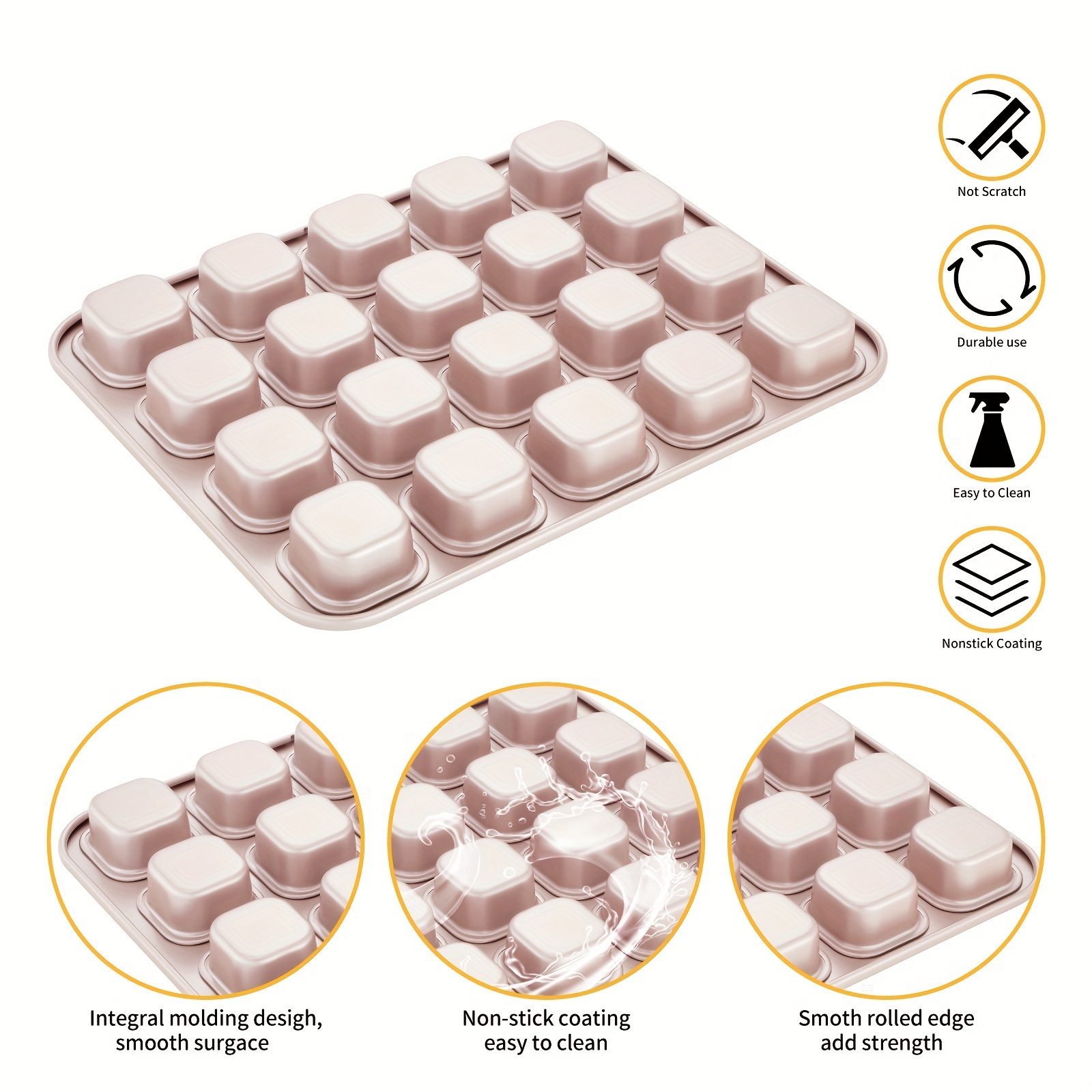 Chefmade Non stick Mini Square Cake Mold 20cup/12cup/6cup - Temu