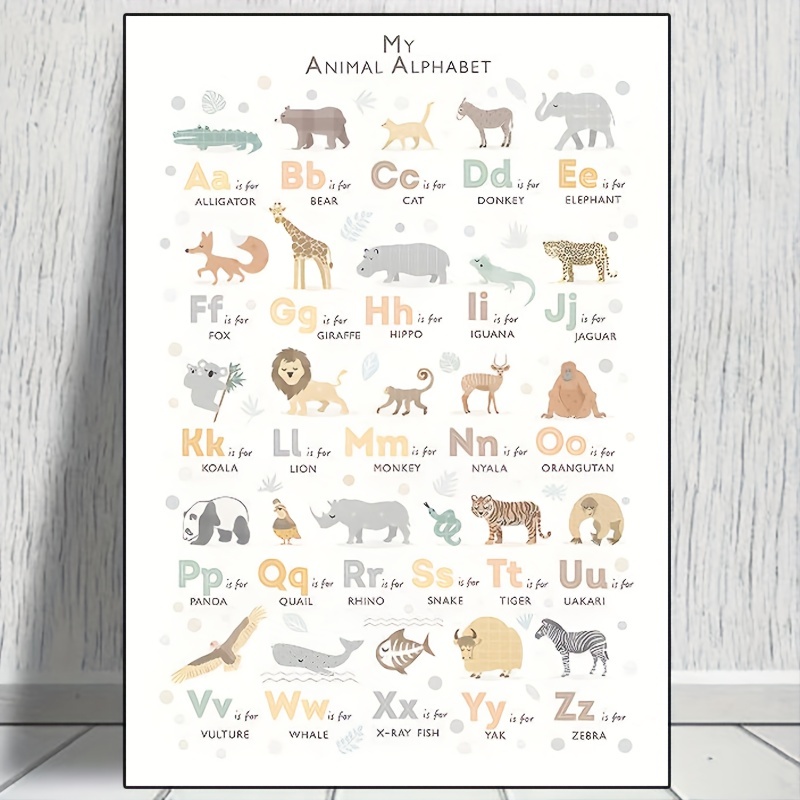 Fun & Educational Animal Alphabet Wall Decals - Perfect For Baby