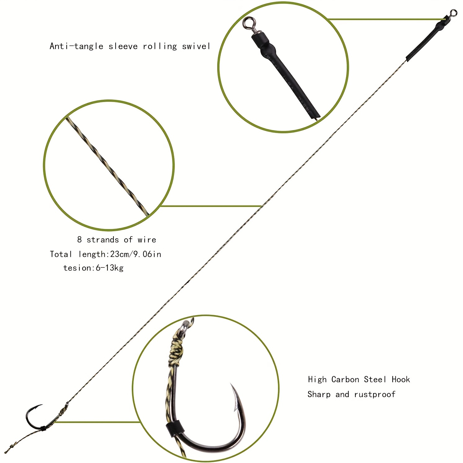 Fishing Hair Rigs Hook Swivel  Fishing Hook Sleeve Hair Rig