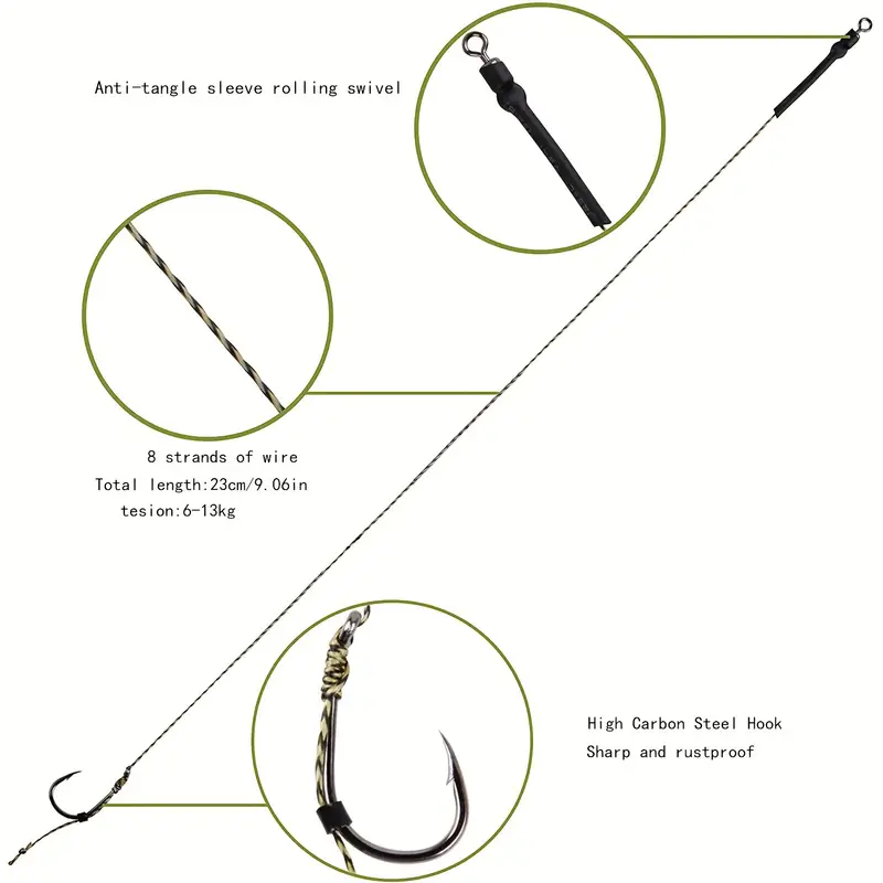 Fishing Hair Rigs Stainless Steel Hook Anti Swivel - Temu