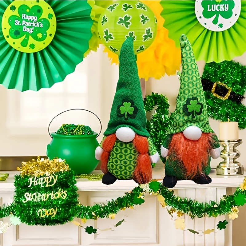 2 Pcs St Patrick's Day Gnomes Shamrock Gnomes Irish Gnomes Kitchen Decor  Swedish